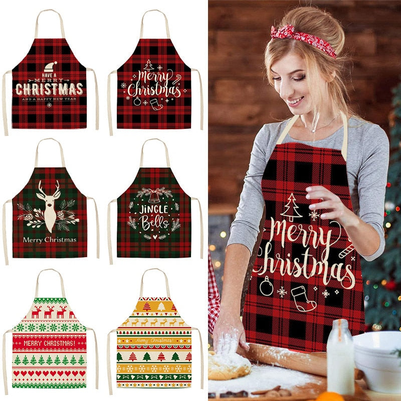 christmas themed linen apron - MRSLM