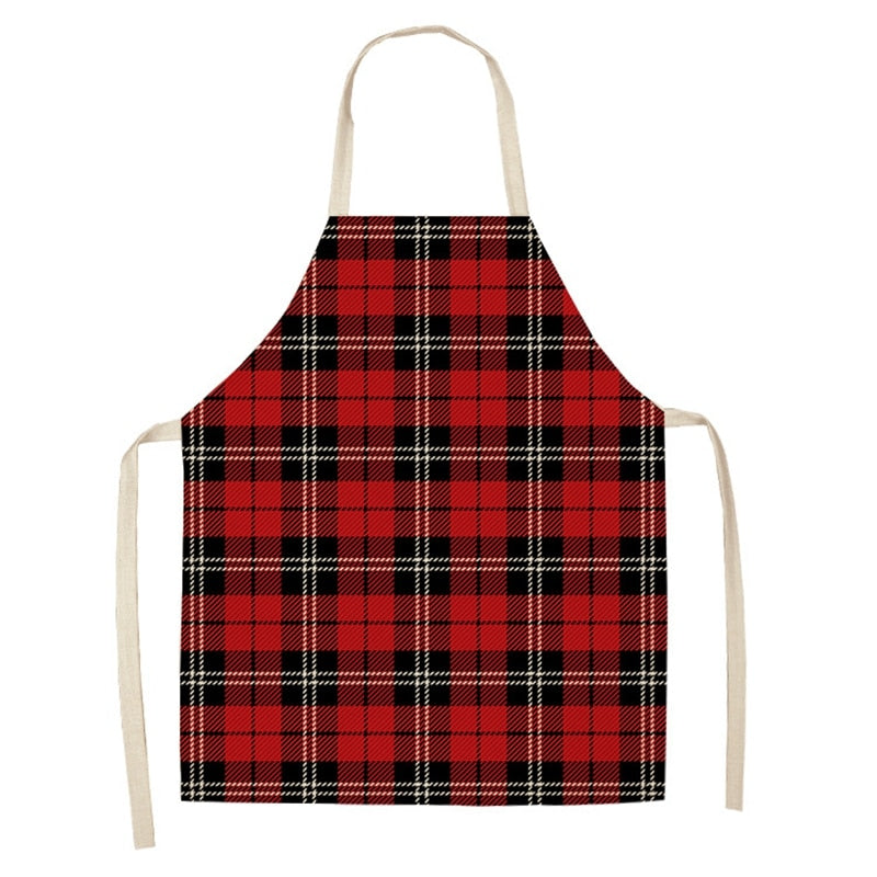 christmas themed linen apron, view 2 - MRSLM