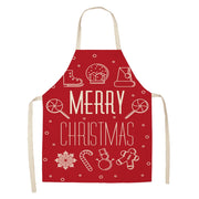 christmas themed linen apron, view 4 - MRSLM
