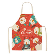 christmas themed linen apron, view 5 - MRSLM