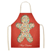 christmas themed linen apron, view 6 - MRSLM