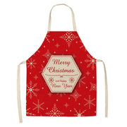 christmas themed linen apron, view 8 - MRSLM