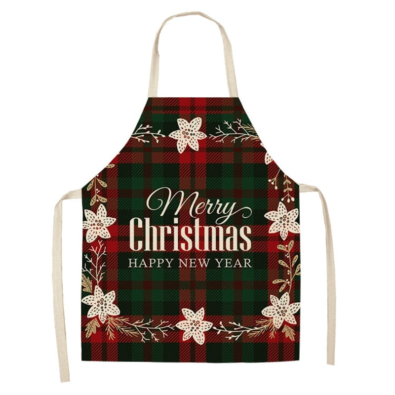 christmas themed linen apron, view 11 - MRSLM