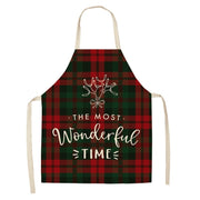 christmas themed linen apron, view 13 - MRSLM
