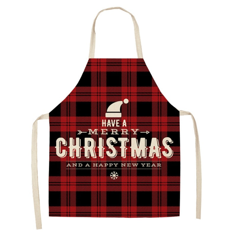 christmas themed linen apron, view 14 - MRSLM