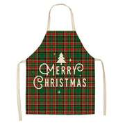 christmas themed linen apron, view 16 - MRSLM