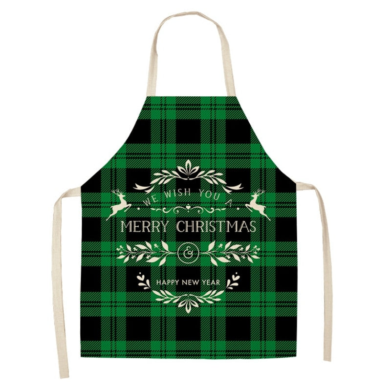 christmas themed linen apron, view 19 - MRSLM