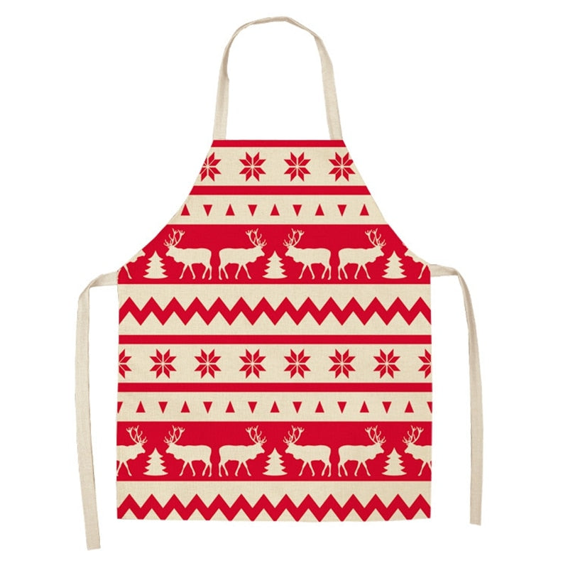 christmas themed linen apron, view 20 - MRSLM