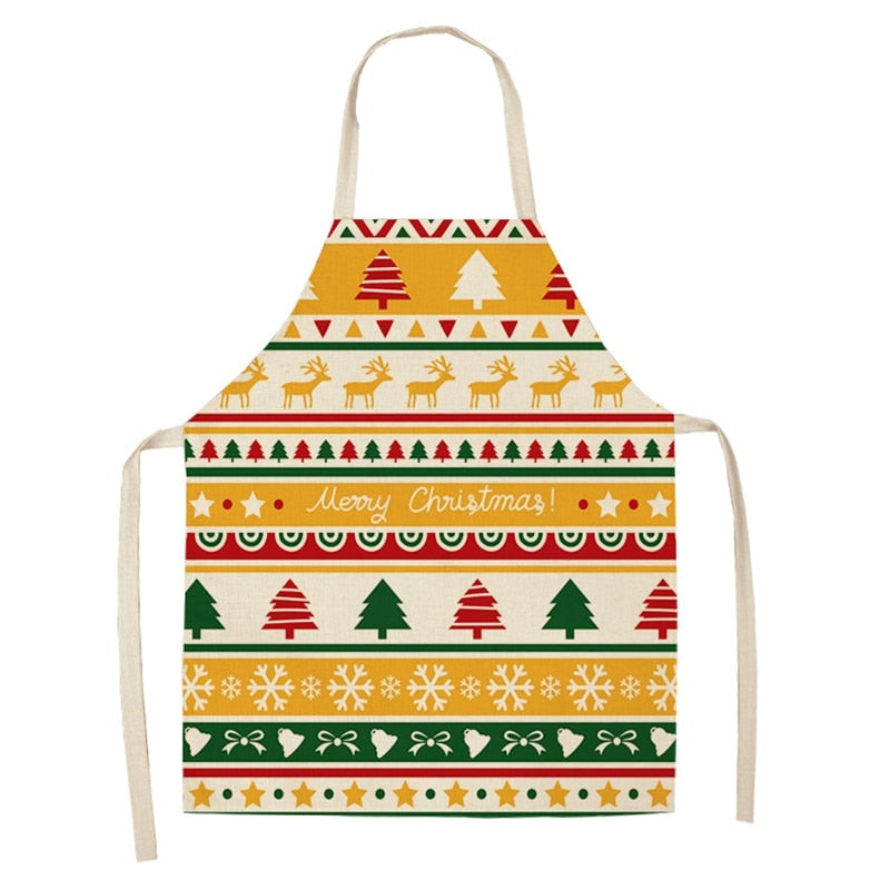 christmas themed linen apron, view 21 - MRSLM