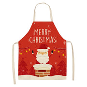 christmas themed linen apron, view 23 - MRSLM