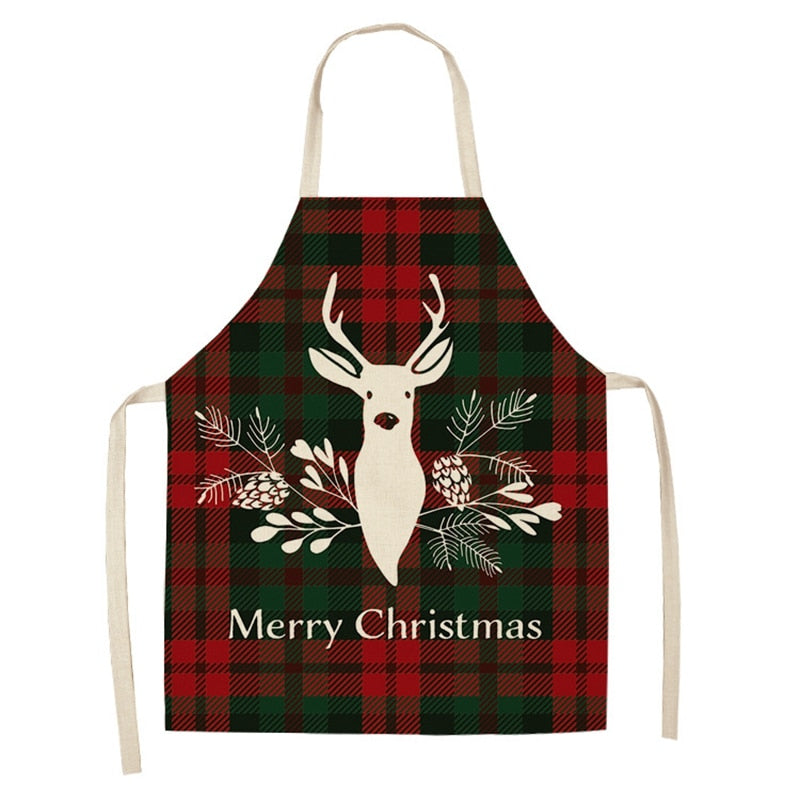 christmas themed linen apron, view 25 - MRSLM