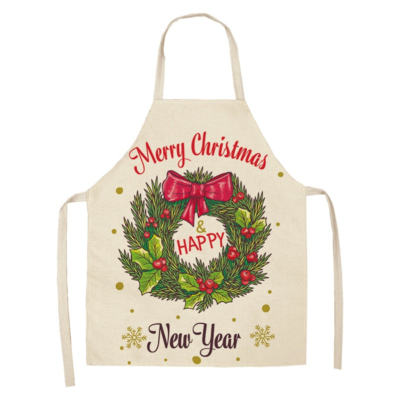 christmas themed linen apron, view 27 - MRSLM