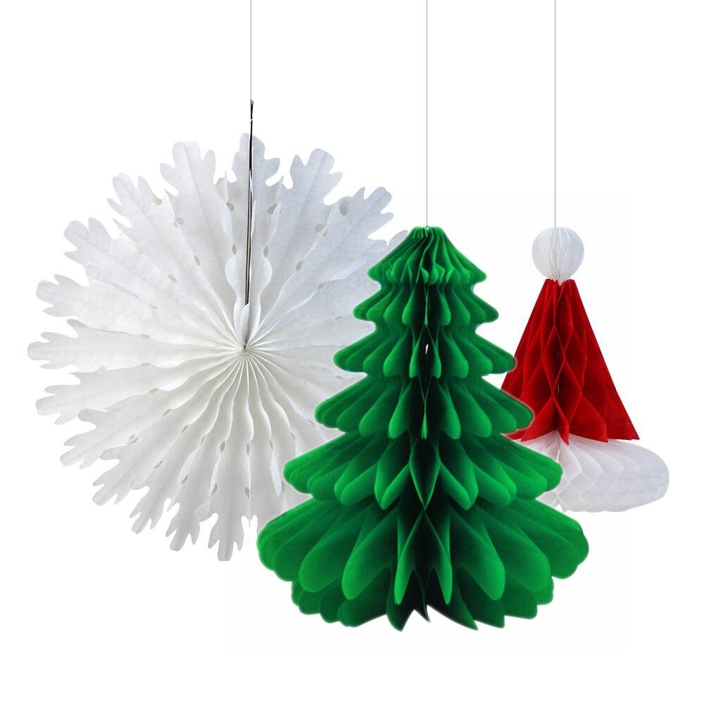 Folding Paper Christmas Hat Decorations Set