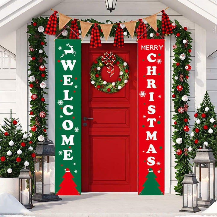 Merry Christmas Hanging Door Banners