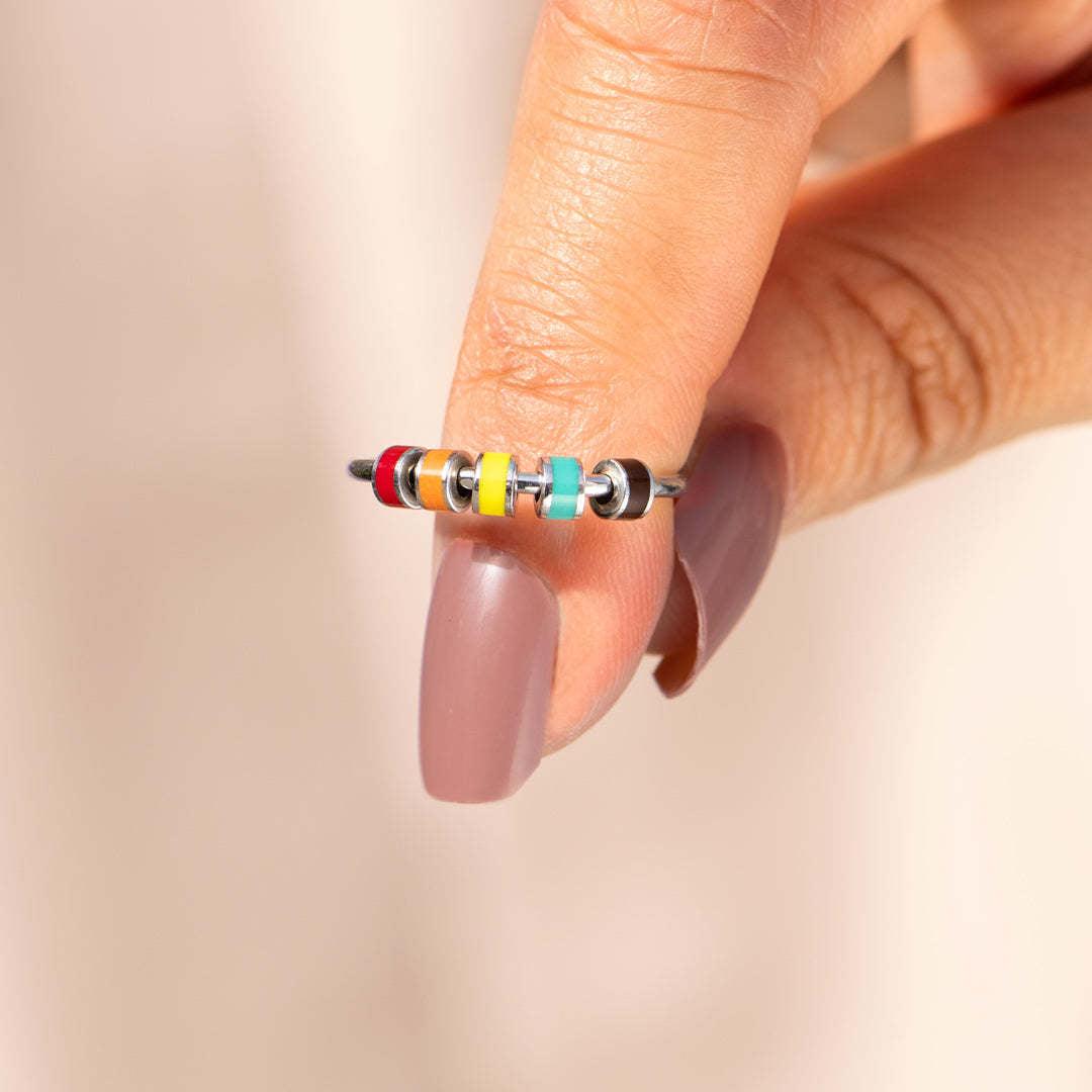 Women's Live Broadcast Net Celebrity Temperament Fashion Ring With Colorful Beads - MRSLM
