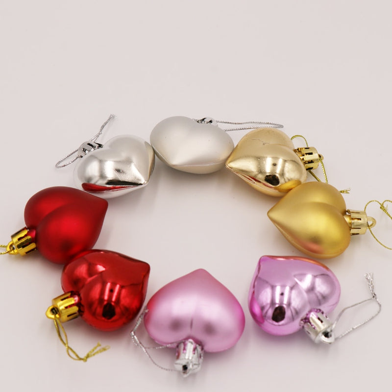 heart shaped christmas tree balls set - MRSLM