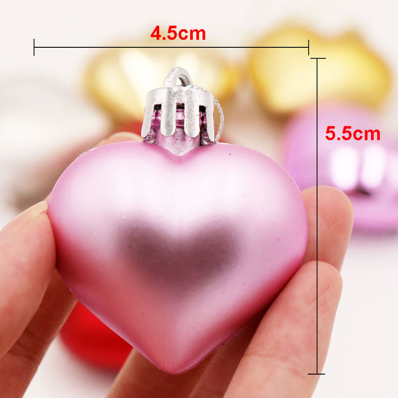 heart shaped christmas tree balls set, view 12 - MRSLM