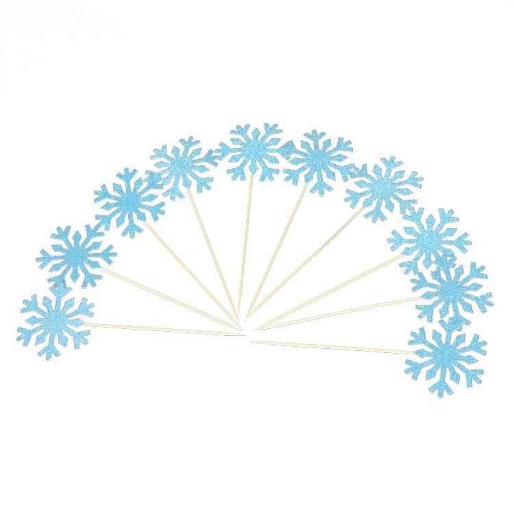 glitter snowflake party cake toppers, view 17 - MRSLM