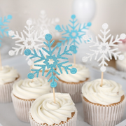 glitter snowflake party cake toppers, view 14 - MRSLM