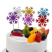 glitter snowflake party cake toppers, view 13 - MRSLM