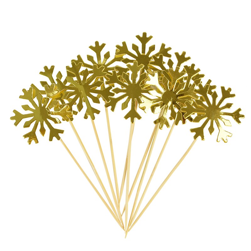 glitter snowflake party cake toppers, view 3 - MRSLM