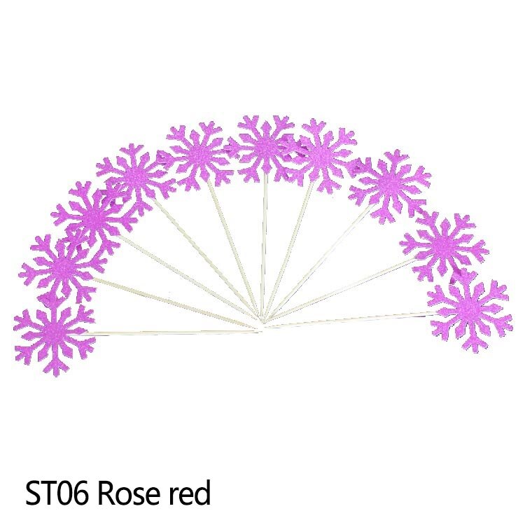 glitter snowflake party cake toppers, view 6 - MRSLM