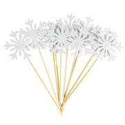 glitter snowflake party cake toppers, view 7 - MRSLM