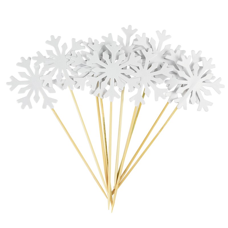 glitter snowflake party cake toppers, view 7 - MRSLM