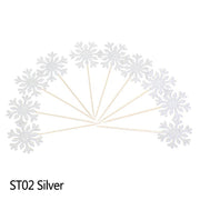 glitter snowflake party cake toppers, view 10 - MRSLM