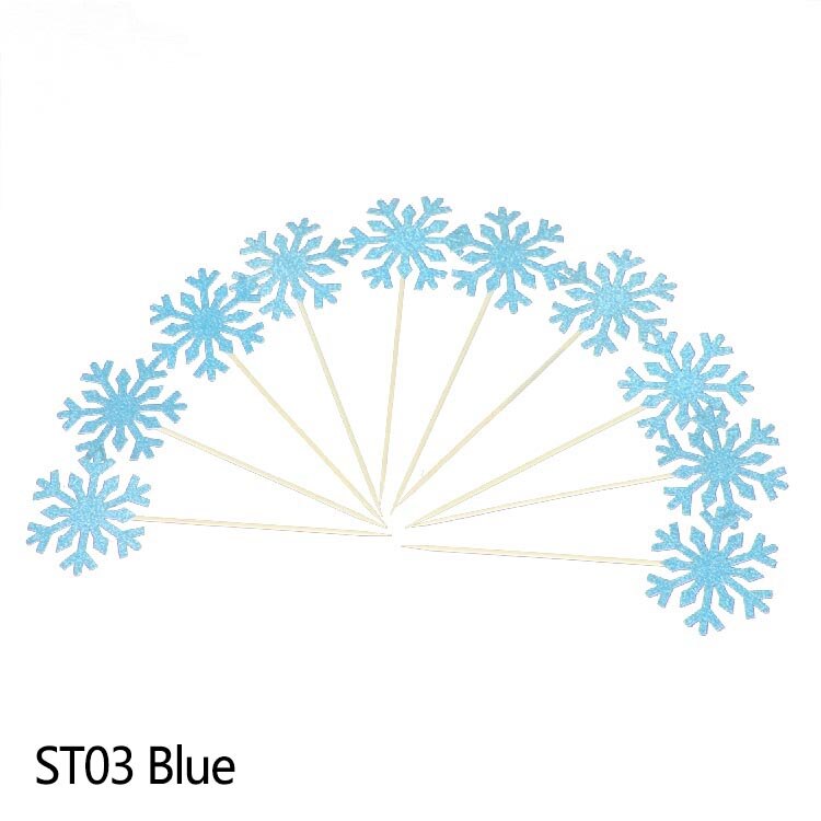 glitter snowflake party cake toppers, view 11 - MRSLM