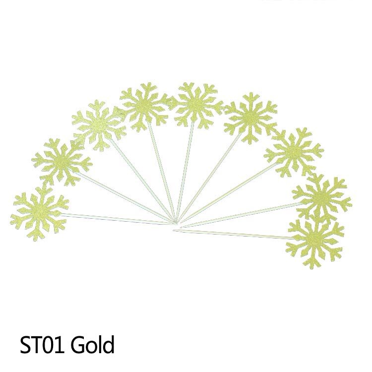 glitter snowflake party cake toppers, view 12 - MRSLM