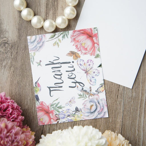 floral printed thank you cards - MRSLM