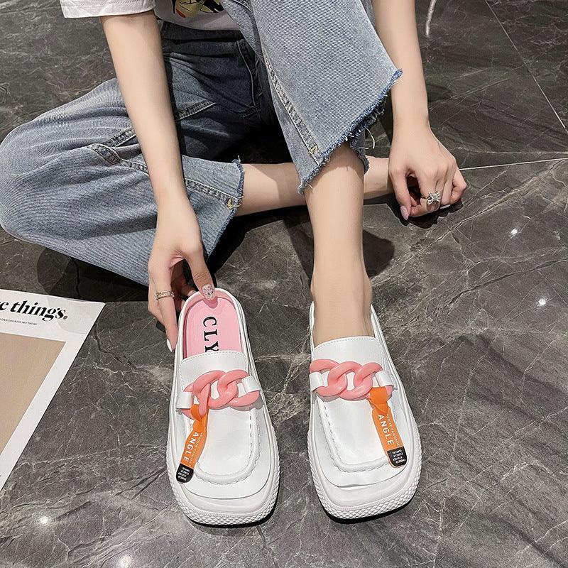 metal buckle thick sole slippers, view 4 - MRSLM