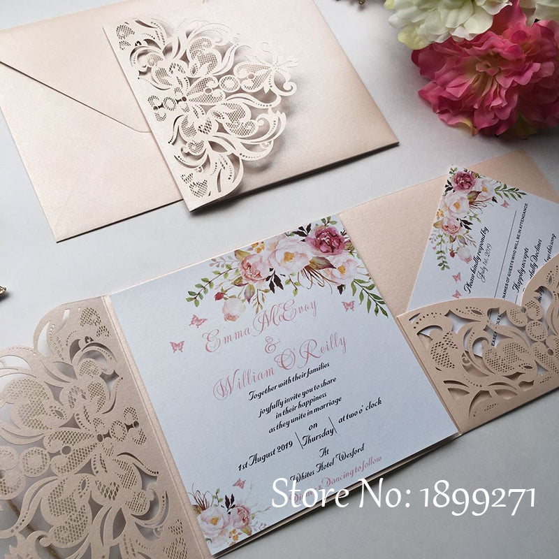 square wedding invitation cards, view 2 - MRSLM