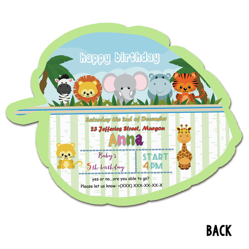 safari animals invitation cards, view 2 - MRSLM