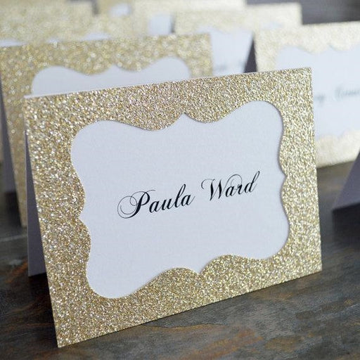 glittered wedding table cards - MRSLM