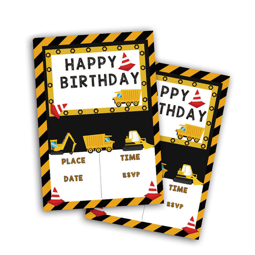 construction birthday invitations set - MRSLM