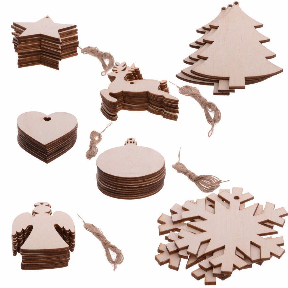 Wooden Christmas Tree Hanging Pendants Set