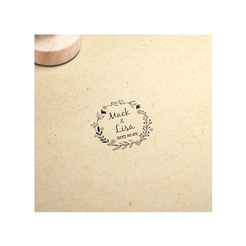 personalized wood wedding stamp - MRSLM