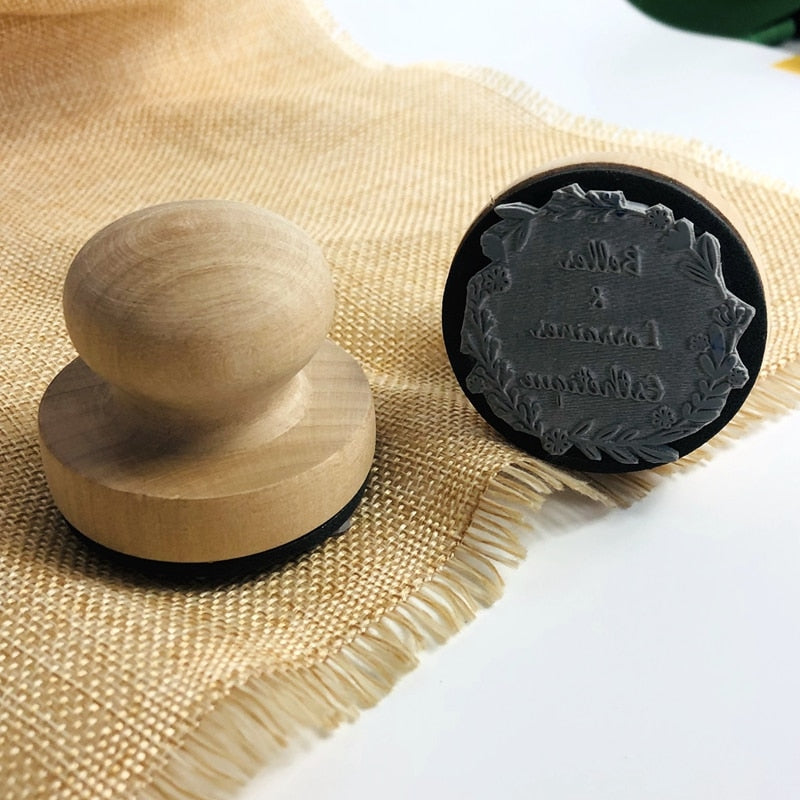 personalized wood wedding stamp, view 6 - MRSLM