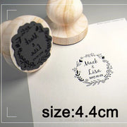 personalized wood wedding stamp, view 3 - MRSLM