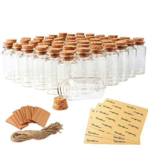 mini clear glass bottles with cork - MRSLM