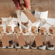 mini clear glass bottles with cork, view 7 - MRSLM
