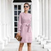 twist lantern sleeve dress, view 4 - MRSLM