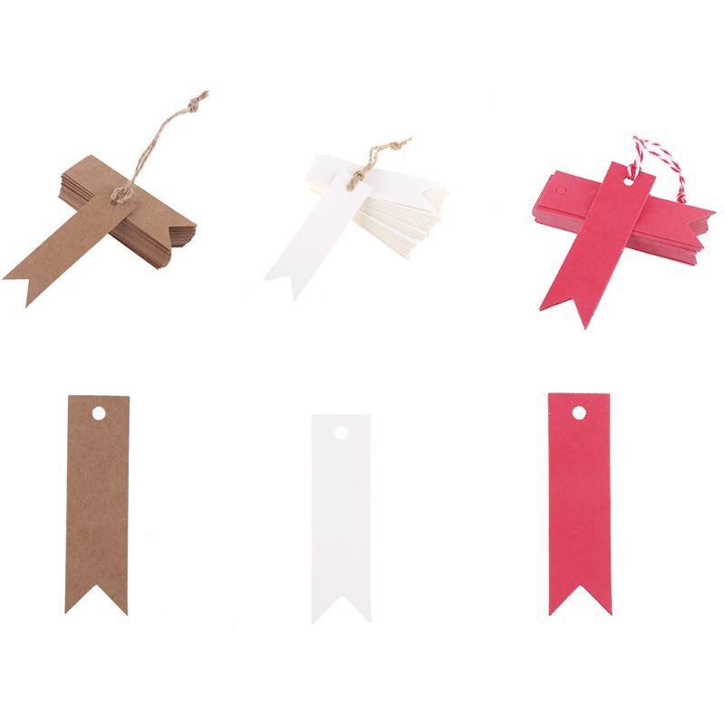 Set of 100 Blank Kraft Paper Gift Tags
