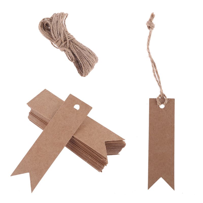 100 blank kraft paper gift tags, view 2 - MRSLM