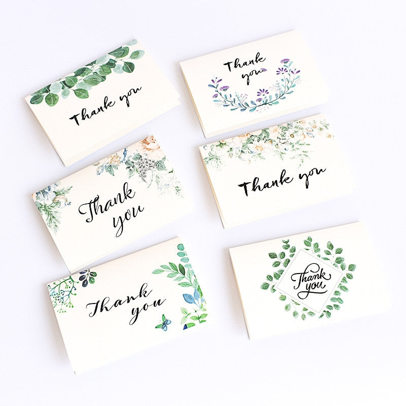 set of 6 thank you cards with envelopes - MRSLM