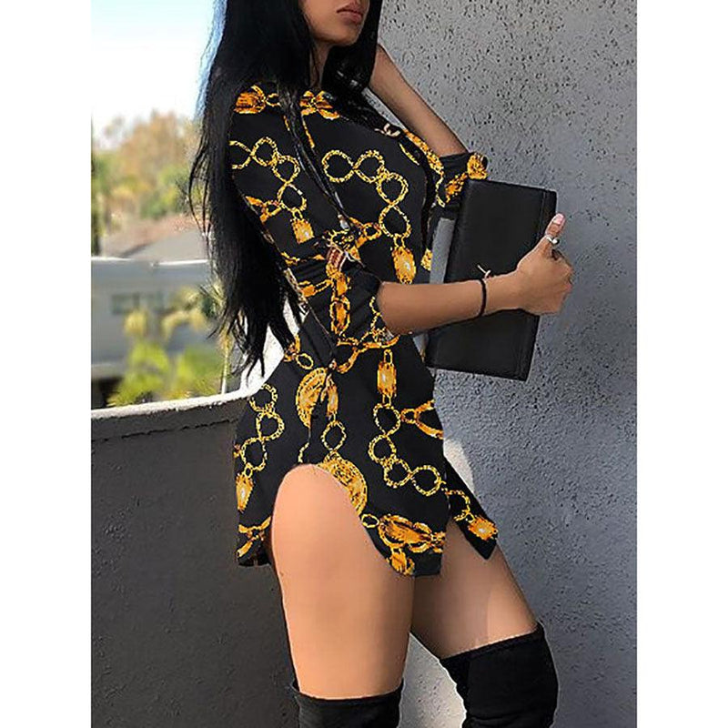 Women's printed casual shirt dress, view 2 - MRSLM