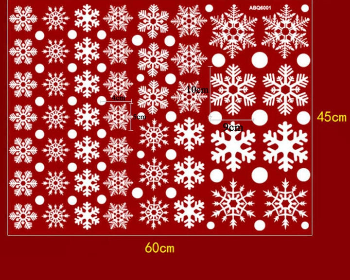 Christmas Snowflake Window Stickers 48 Pcs Set