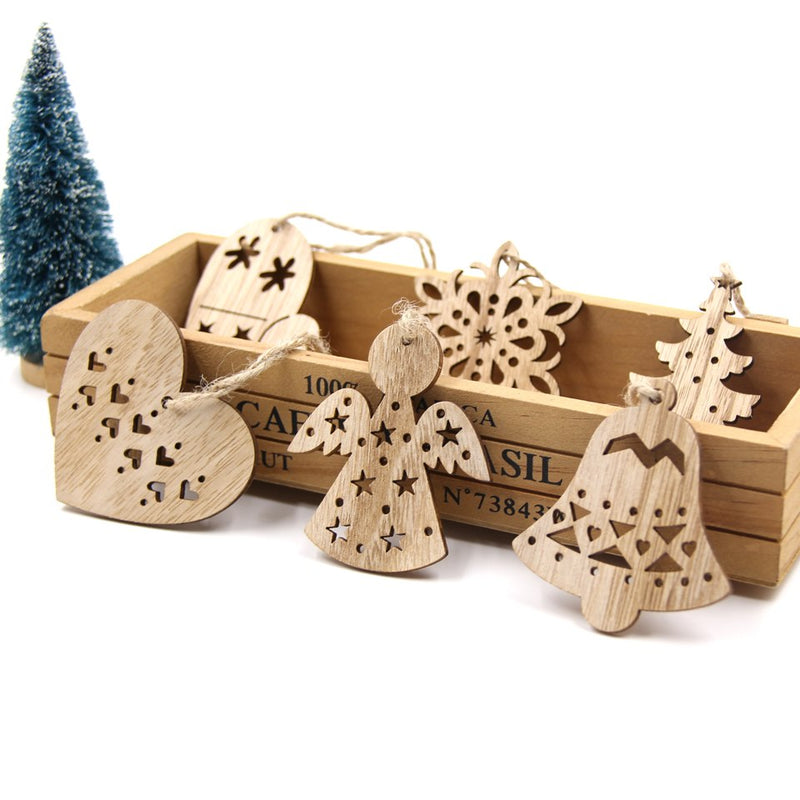 christmas wooden hanging decoration, view 2 - MRSLM